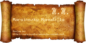 Marsinszky Manuéla névjegykártya